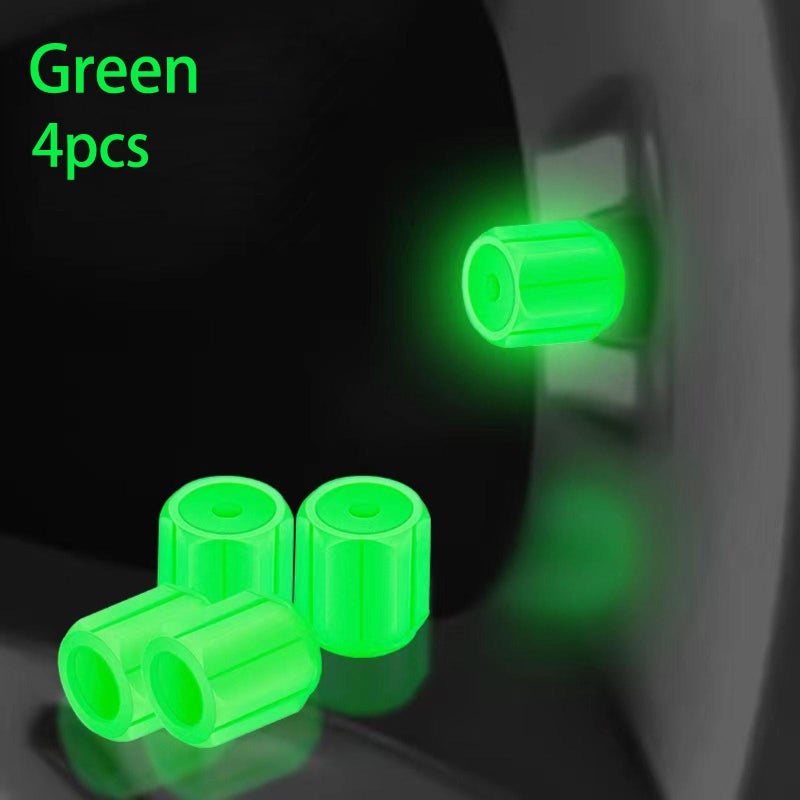 4PCS Fluorescent Tire Valve Cap,Car Tire Valve Stem Caps,Glow in The Dark Tire Valve Caps,Universal Luminous Tire Valve Stem Cap,Tire Air Cap for Cars Motorcycles SUV Trucks Bikes Car Accessories - Image 5